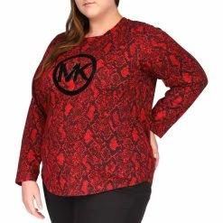 Promo ✔️ Michael Kors Plus Size Snake Logo Tee 👍