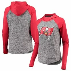Brand new 😍 Women's G-III 4Her By Carl Banks Heathered Gray/Red Tampa Bay Buccaneers Championship Ring Pullover Hoodie 👏