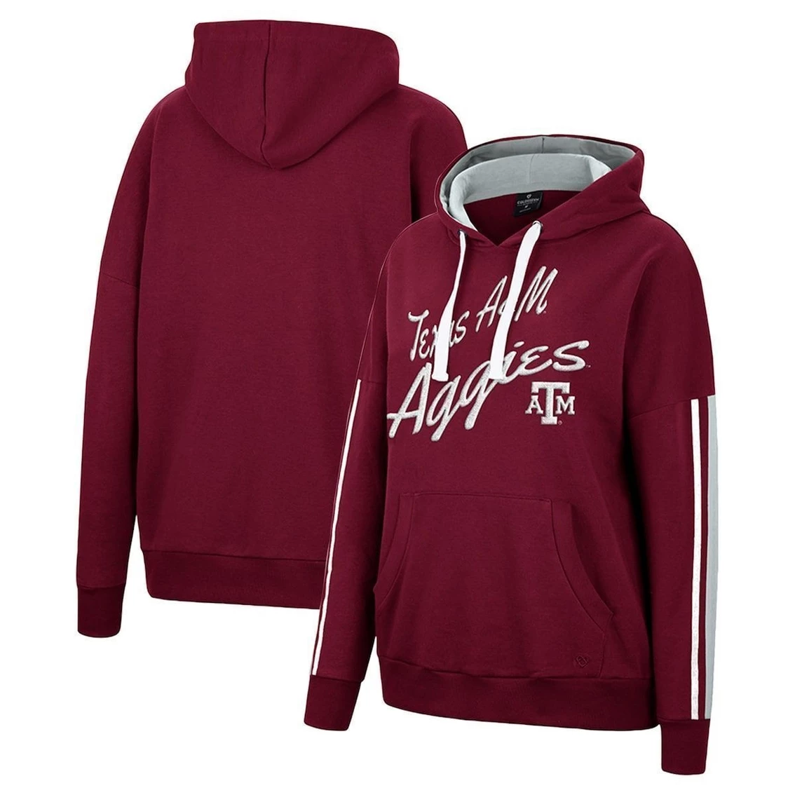 Outlet 𧨠Women's Colosseum Maroon Texas A&M Aggies Serena Oversized Sleeve Striping V-Neck Pullover Hoodie π 3 Outlet 𧨠Women's Colosseum Maroon Texas A&M Aggies Serena Oversized Sleeve Striping V-Neck Pullover Hoodie π