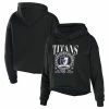 Best Sale 😀 Women's WEAR By Erin Andrews Black Tennessee Titans Cropped Sponge Fleece Pullover Hoodie 😉 -women‘s clothing store unnamed file 2313