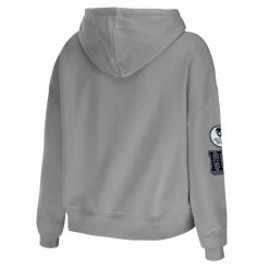 Best reviews of 😉 Women's WEAR By Erin Andrews Gray Howard Bison Mixed Media Cropped Pullover Hoodie 😀 -women‘s clothing store unnamed file 2320