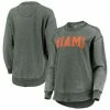 Wholesale 👍 Women's Pressbox Green Miami Hurricanes Vintage Wash Pullover Sweatshirt 🧨 -women‘s clothing store unnamed file 2325
