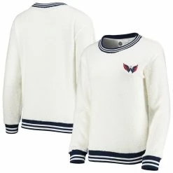 Discount 😉 Women's Concepts Sport Cream/Navy Washington Capitals Granite Sherpa Pullover Sweatshirt 🎉 -women‘s clothing store unnamed file 2334