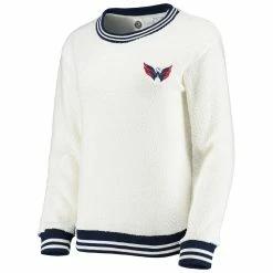 Discount 😉 Women's Concepts Sport Cream/Navy Washington Capitals Granite Sherpa Pullover Sweatshirt 🎉 -women‘s clothing store unnamed file 2335
