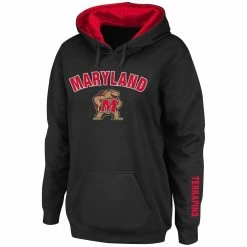 Flash Sale ✔️ Colosseum 👩 Women's Black Maryland Terrapins Arch & Logo 1 Pullover Hoodie 🧨 -women‘s clothing store unnamed file 2370