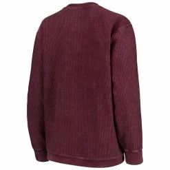 Best Sale 🔥 Women's Pressbox Maroon Virginia Tech Hokies Comfy Cord Vintage Wash Basic Arch Pullover Sweatshirt 😍 -women‘s clothing store unnamed file 2384