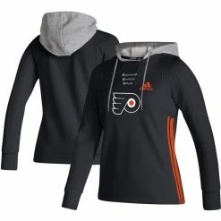 Wholesale 🌟 Women's Adidas Black Philadelphia Flyers Skate Lace AEROREADY Pullover Hoodie 😉 -women‘s clothing store unnamed file 2416