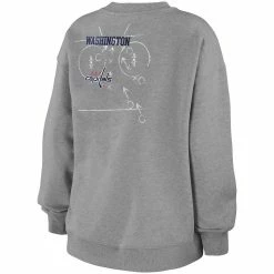 Budget 🎁 Women's WEAR By Erin Andrews Heathered Gray Washington Capitals Oversized Pullover Sweatshirt 🤩 -women‘s clothing store unnamed file 2430