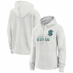 Outlet ⌛ Women's Fanatics Branded Ash Seattle Kraken True Classics Legacy Quarter-Zip Hoodie 😍 -women‘s clothing store unnamed file 2440