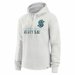 Outlet ⌛ Women's Fanatics Branded Ash Seattle Kraken True Classics Legacy Quarter-Zip Hoodie 😍 -women‘s clothing store unnamed file 2441