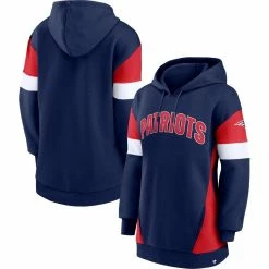 New ✨ Women's Fanatics Branded Navy/Red New England Patriots Lock It Down Pullover Hoodie 🎉 -women‘s clothing store unnamed file 2462