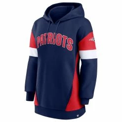New ✨ Women's Fanatics Branded Navy/Red New England Patriots Lock It Down Pullover Hoodie 🎉 -women‘s clothing store unnamed file 2463