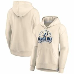 Coupon ⌛ Women's Fanatics Branded Oatmeal Tampa Bay Lightning Carry The Puck Pullover Hoodie Sweatshirt ✨