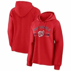 Coupon ⌛ Women's Fanatics Branded Red Washington Nationals Perfect Play Raglan Pullover Hoodie 😍 -women‘s clothing store unnamed file 2498