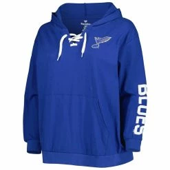 Buy ⌛ Profile 👩 Women's Royal St. Louis Blues Plus Size Lace-Up Pullover Hoodie 🤩 -women‘s clothing store unnamed file 2511