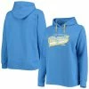 Best Sale 😀 Women's Fanatics Branded Powder Blue Los Angeles Chargers Plus Size First Contact Raglan Pullover Hoodie 🌟 -women‘s clothing store unnamed file 2517