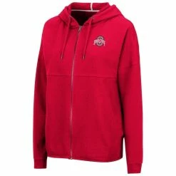 Budget 😍 Women's Colosseum Scarlet Ohio State Buckeyes Two-Hit Full-Zip Hoodie 🎉 -women‘s clothing store unnamed file 2535