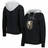 Wholesale 👏 Women's Adidas Black Vegas Golden Knights Skate Lace Primeblue Team Pullover Hoodie 😀