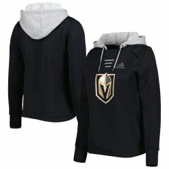 Wholesale 👏 Women's Adidas Black Vegas Golden Knights Skate Lace Primeblue Team Pullover Hoodie 😀