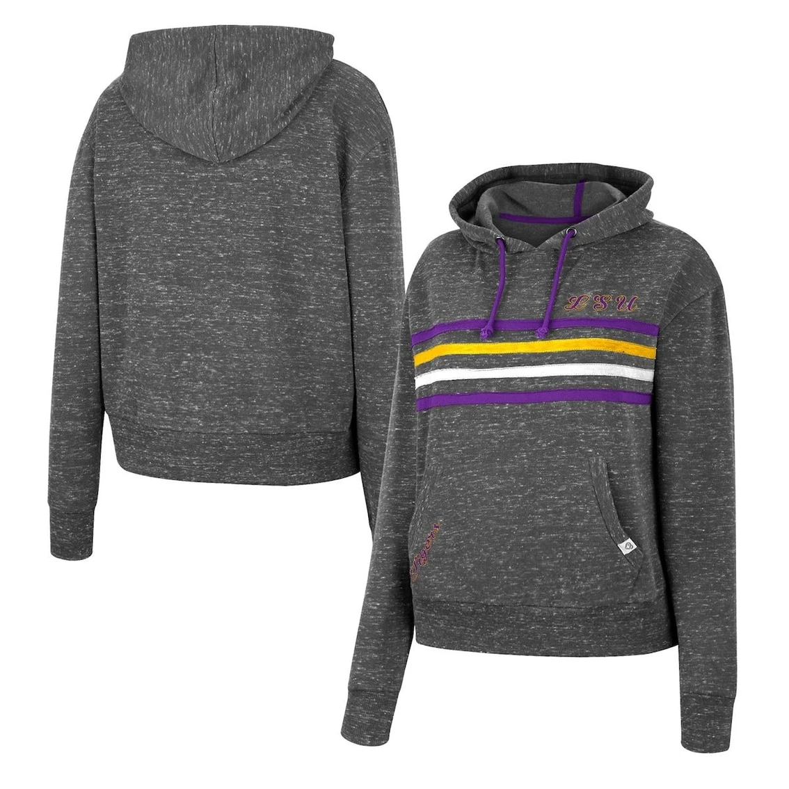 Coupon π Women's Colosseum Charcoal LSU Tigers Backstage Speckled Pullover Hoodie π₯ 4 Coupon π Women's Colosseum Charcoal LSU Tigers Backstage Speckled Pullover Hoodie π₯ - Image 2