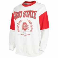 Promo 🔥 Women's Gameday Couture White Ohio State Buckeyes It's A Vibe Dolman Pullover Sweatshirt 👍 -women‘s clothing store unnamed file 2607