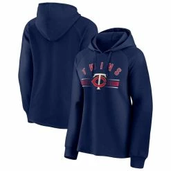 Best deal 🤩 Women's Fanatics Branded Navy Minnesota Twins Perfect Play Raglan Pullover Hoodie 🧨