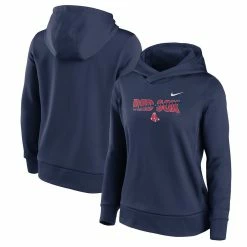 Cheap 🥰 Women's Nike Navy Boston Red Sox Club Angle Performance Pullover Hoodie 🧨