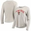 Best deal 😉 Camp David 👩 Women's Heathered Gray Texas Tech Red Raiders Seaside Striped French Terry Raglan Pullover Sweatshirt 😉 -women‘s clothing store unnamed file 2637