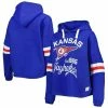Deals 🤩 Women's Pressbox Royal Kansas Jayhawks Super Pennant Pullover Hoodie ⌛ -women‘s clothing store unnamed file 2645