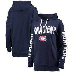 New ❤️ Women's G-III 4Her By Carl Banks Navy Montreal Canadiens Extra Inning Pullover Hoodie 👏 -women‘s clothing store unnamed file 2666