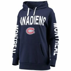 New ❤️ Women's G-III 4Her By Carl Banks Navy Montreal Canadiens Extra Inning Pullover Hoodie 👏 -women‘s clothing store unnamed file 2667