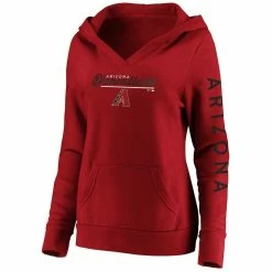 Wholesale 💯 Women's Fanatics Branded Red Arizona Diamondbacks Core High Class Crossover Pullover Hoodie 😀 -women‘s clothing store unnamed file 2671