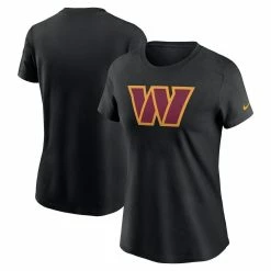 Coupon 😉 Women's Nike Black Washington Commanders Logo Cotton Essential T-Shirt ✔️
