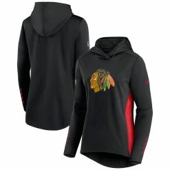 Budget ❤️ Women's Fanatics Branded Black/Red Chicago Blackhawks Authentic Pro Locker Room Pullover Hoodie 🥰 -women‘s clothing store unnamed file 2690