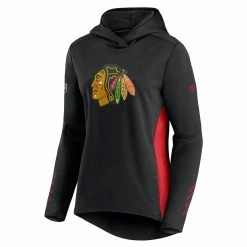Budget ❤️ Women's Fanatics Branded Black/Red Chicago Blackhawks Authentic Pro Locker Room Pullover Hoodie 🥰 -women‘s clothing store unnamed file 2691