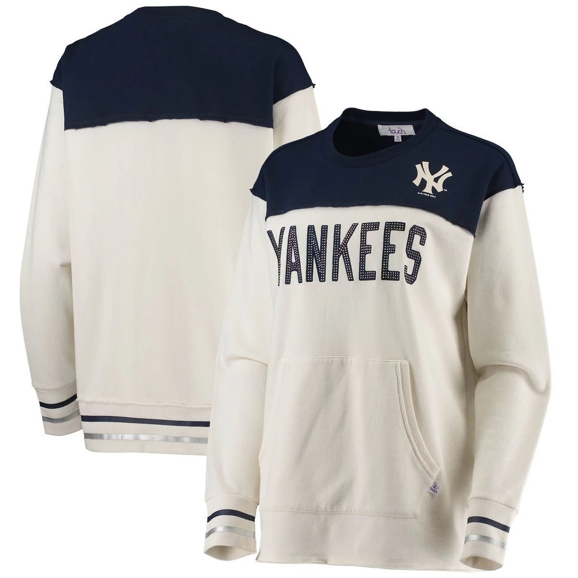 Brand new π― Women's Touch Cream/Navy New York Yankees Touch Free Agency Pullover Sweatshirt π₯° 3 Brand new π― Women's Touch Cream/Navy New York Yankees Touch Free Agency Pullover Sweatshirt π₯°