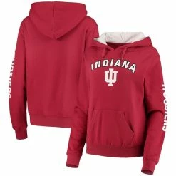 Brand new 🔥 Women's Colosseum Crimson Indiana Hoosiers Loud And Proud Pullover Hoodie 💯 -women‘s clothing store unnamed file 2722