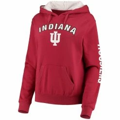Brand new 🔥 Women's Colosseum Crimson Indiana Hoosiers Loud And Proud Pullover Hoodie 💯 -women‘s clothing store unnamed file 2723