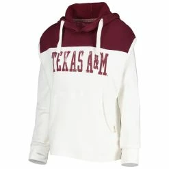 Outlet 💯 Women's Pressbox White/Maroon Texas A&M Aggies Chicago 2-Hit Yoke Pullover Hoodie 🔥 -women‘s clothing store unnamed file 2739