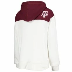 Outlet 💯 Women's Pressbox White/Maroon Texas A&M Aggies Chicago 2-Hit Yoke Pullover Hoodie 🔥 -women‘s clothing store unnamed file 2740