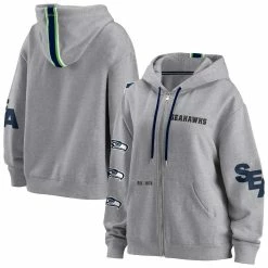 Promo 😉 Women's WEAR By Erin Andrews Gray Seattle Seahawks Full-Zip Hoodie 🌟