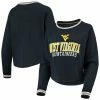 Deals 😀 Women's Pressbox Navy West Virginia Mountaineers Cali Cozy Raglan Crop Pullover Sweatshirt 🥰 -women‘s clothing store unnamed file 2781