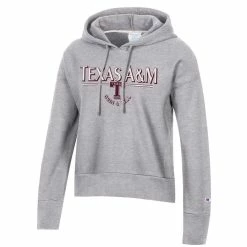 Outlet 🤩 Women's Champion Heathered Gray Texas A&M Aggies 12th Man Centennial Vault Cropped Pullover Hoodie 🤩 -women‘s clothing store unnamed file 2827