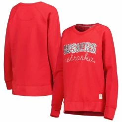 Cheap 🧨 Women's Pressbox Scarlet Nebraska Huskers Steamboat Animal Print Raglan Pullover Sweatshirt 😉 -women‘s clothing store unnamed file 2830