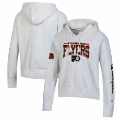 Flash Sale 🎉 Women's Champion Heathered Gray Philadelphia Flyers Reverse Weave Pullover Hoodie 🔥