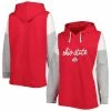 Coupon 🔥 Profile 👩 Women's Scarlet/White Ohio State Buckeyes Plus Size Play It Safe Color Block Pullover Hoodie ⌛ -women‘s clothing store unnamed file 2851