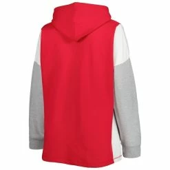Coupon 🔥 Profile 👩 Women's Scarlet/White Ohio State Buckeyes Plus Size Play It Safe Color Block Pullover Hoodie ⌛ -women‘s clothing store unnamed file 2854