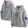 Buy ✨ Women's WEAR By Erin Andrews Heathered Gray Philadelphia 76ers Taped Full-Zip Hoodie 🔔 -women‘s clothing store unnamed file 2879