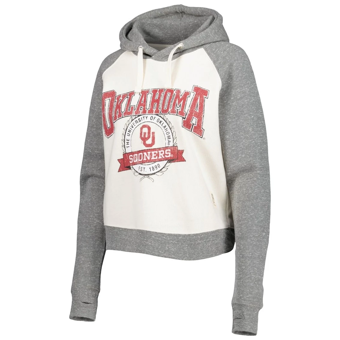 Budget π Women's Pressbox Cream/Heather Gray Oklahoma Sooners Cody Tri-Bend Raglan Pullover Hoodie π― 5 Budget π Women's Pressbox Cream/Heather Gray Oklahoma Sooners Cody Tri-Bend Raglan Pullover Hoodie π― - Image 3