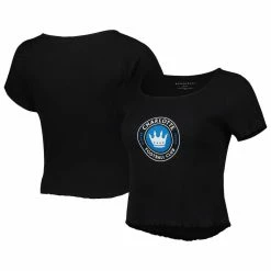 Discount 😍 Boxercraft 👩 Women's Black Charlotte FC Baby Rib T-Shirt 🎁